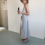 Ruban Belted Strap Dress F0600