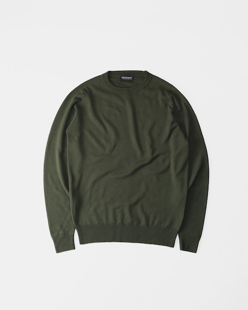 [1990s] "JOHN SMEDLEY" Extra Fine Merino Wool High Gauge Crew Neck Knit (Made in Great Britain)