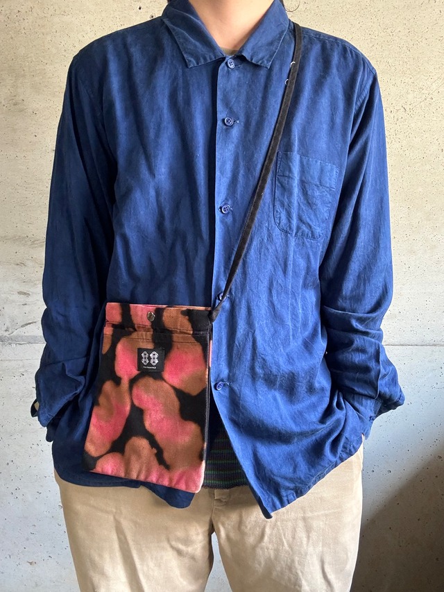 TIE DYE CANVAS SACOCHE / タイダイ キャンバス サコッシュ -Pink×Brown-