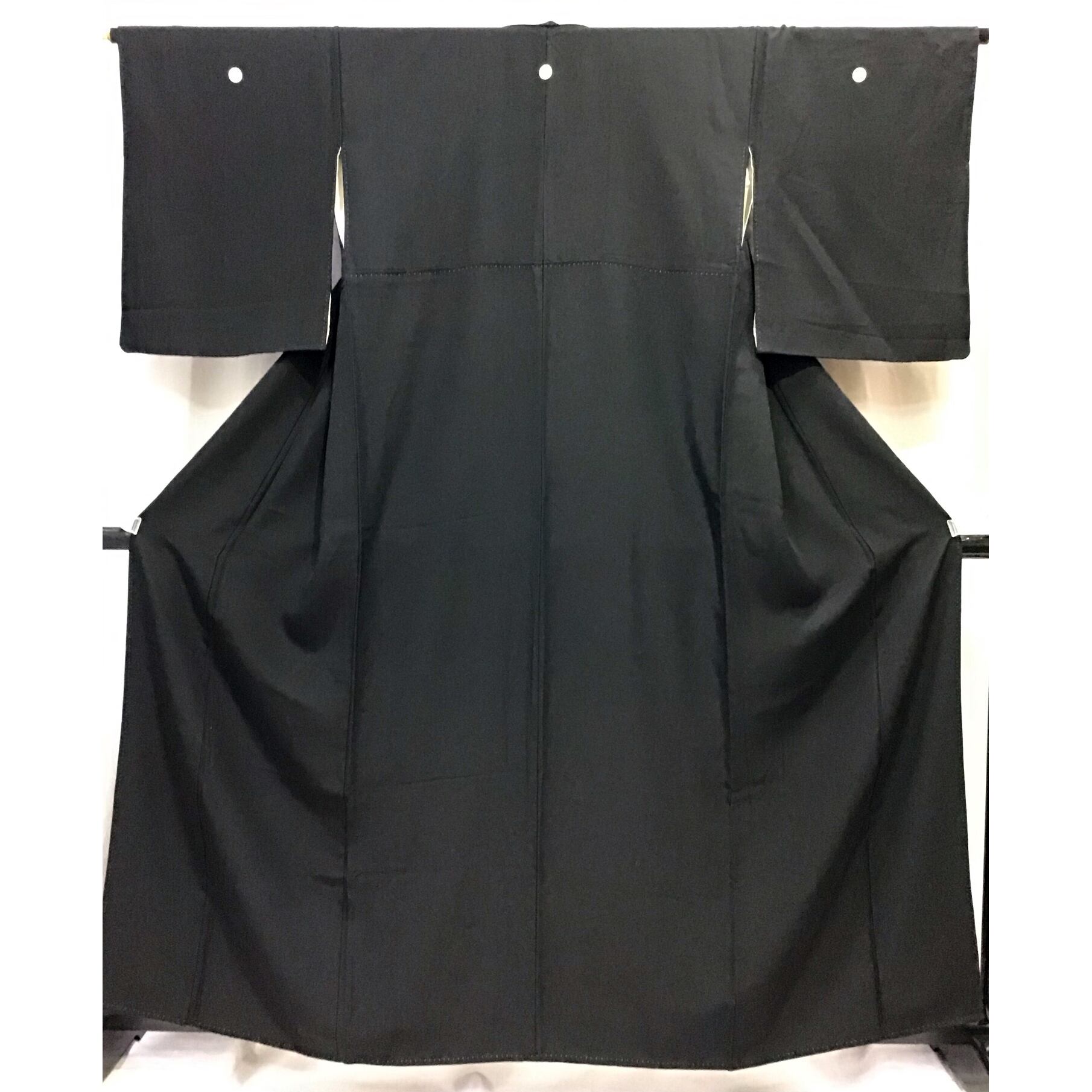 【未使用・夏冬一式】正絹 喪服 着物・帯・小物・バッグ フルセット 五つ紋 正絹・喪服・五つ紋・着物・帯・セット・No.180609-46・梱包サイズ60