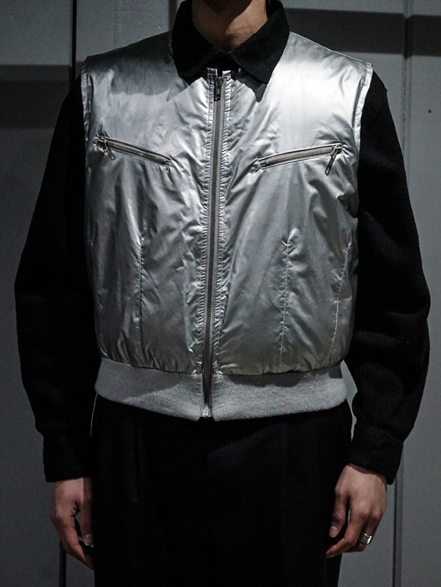 【add (C) vintage】"DKNY JEANS" Metalic Silver Vintage Down Vest