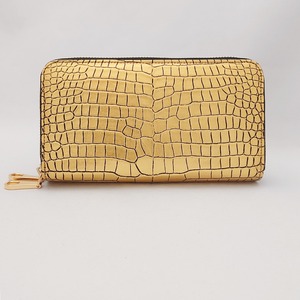 スモールクロコダイル・ダブルラウンドファスナー長財布・プレミアム版／ ゴールド財布