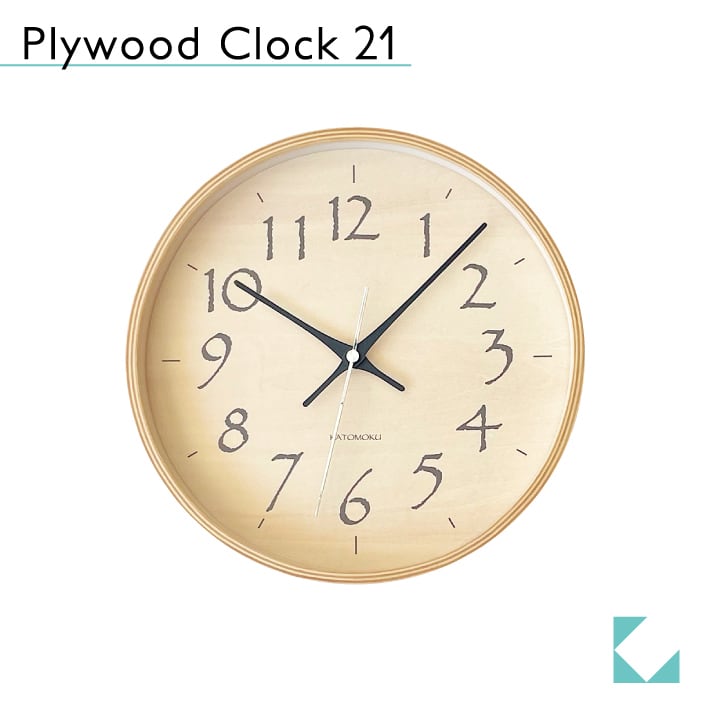 KATOMOKU plywood clock 21 ブラック km-120BK 掛け時計 | 加藤木工