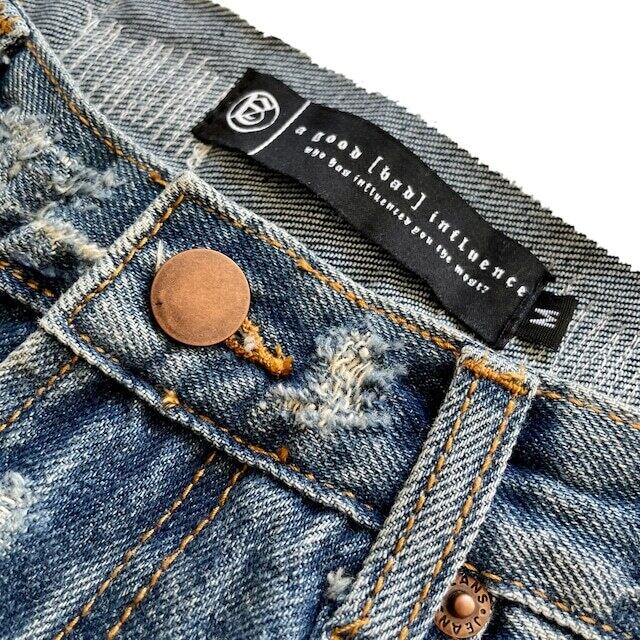 A Good Bad Influence】GB REPAIRED DENIM PANTS -INDIGO- | PAY ID
