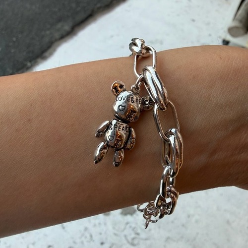 TOPANGA Accessory　 Silver Bear Bracelet　シルバーベアチャームブレスレット　Silver　bracelet　くま　ブレスレット