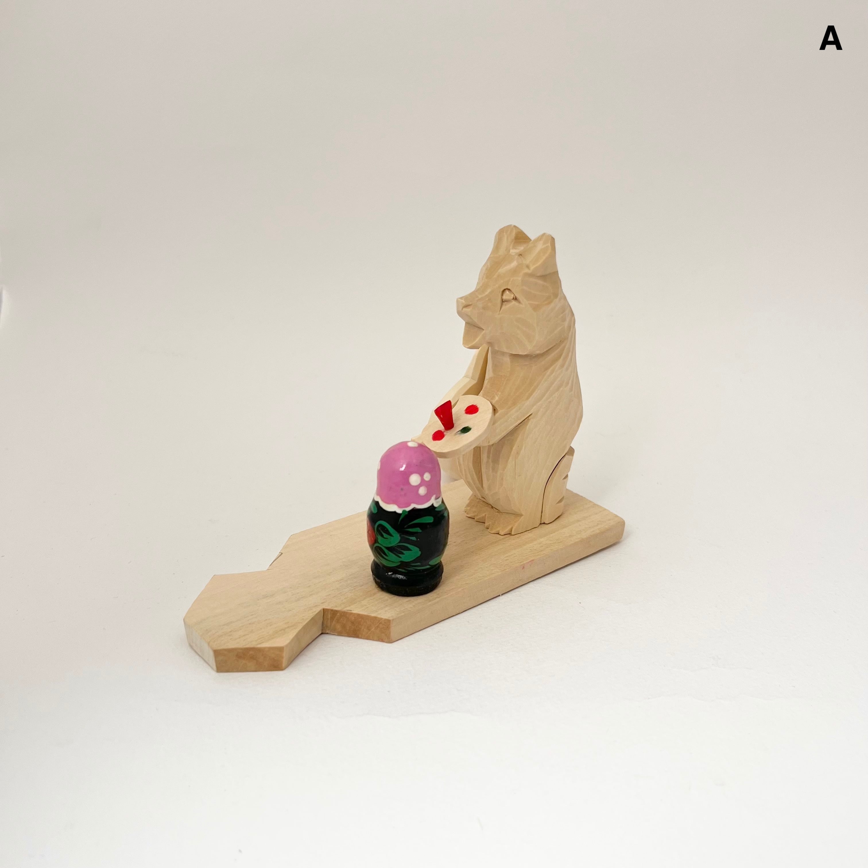 ボゴロツコエ木地玩具「クマのマトリョーシカ職人」いちご柄