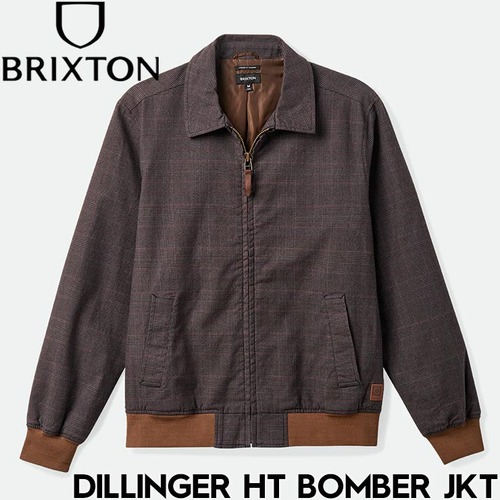 【送料無料】ジップジャケット BRIXTON ブリクストン DILLINGER HT BOMBER JKT 03440 BLACK HOUNDSTOOTH 日本代理店正規品L
