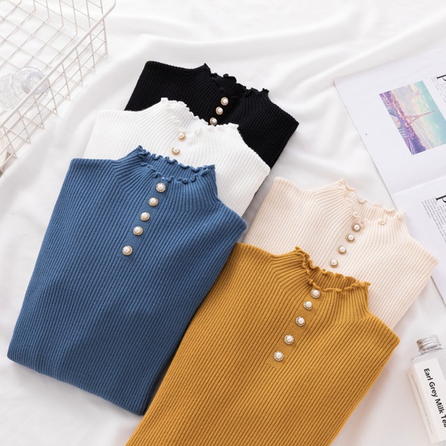 【tops】セータービーズ付き新作エレガントスリム着心地良い