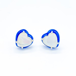 PETIT HEART SHELL PIERCE ブルー,ホワイト