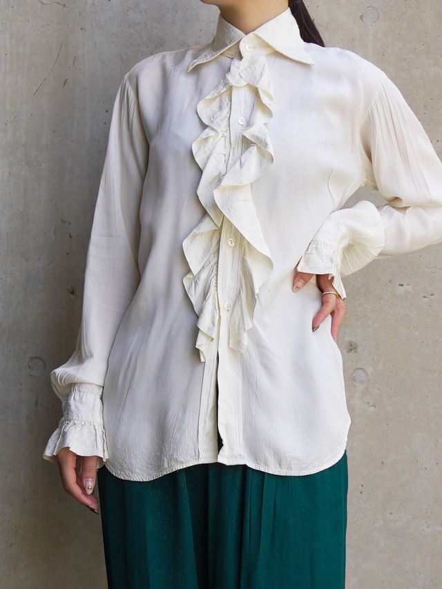 Vintage dressy with front frills blouse