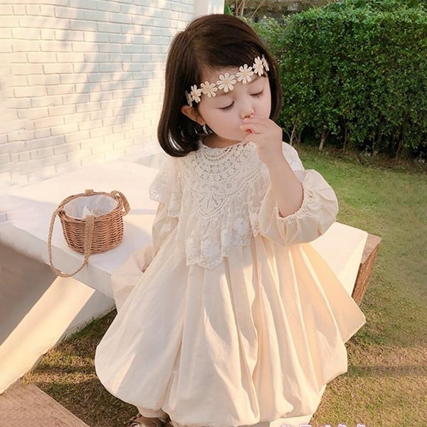 【KIDS】レトロデザイン レースワンピース