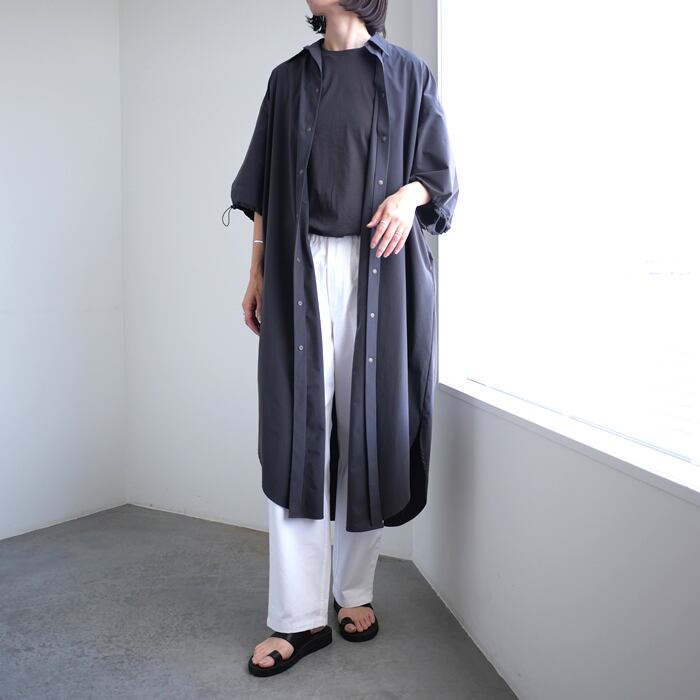 YAECA CONTEMPO（ヤエカコンテンポ） Vカットドレス[05703] GRAY | tile