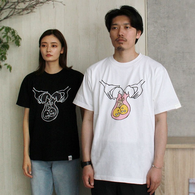 Noisycode 双子 たまご Tシャツ オリジナル レディース メンズ ブランド デザインtシャツ 綿100 厚手 7 4oz 春 夏 半袖 おしゃれ プルオーバー プリント ロゴ Plaisir プレジール