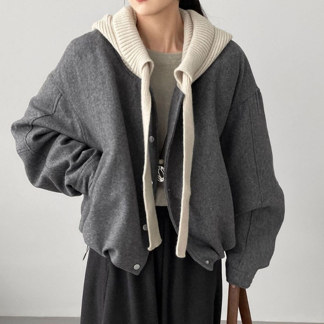 knit hooded jacket J00103