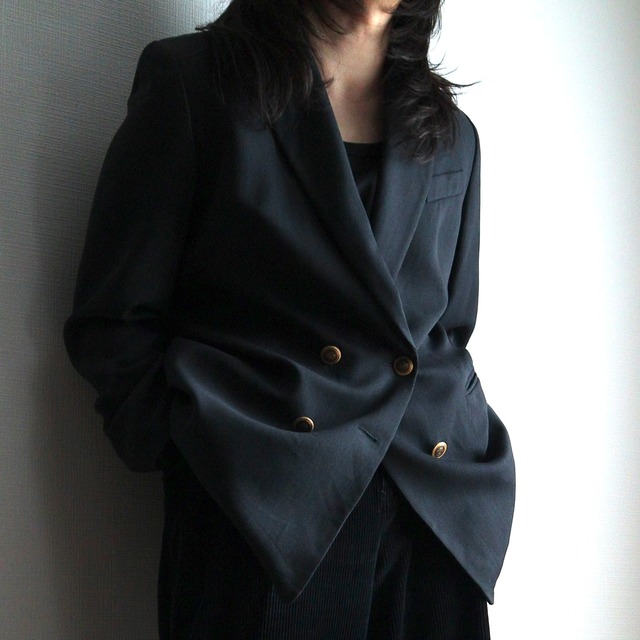 【Set B】"70's-80's European vintage" double breasted beautiful button tailored jacket