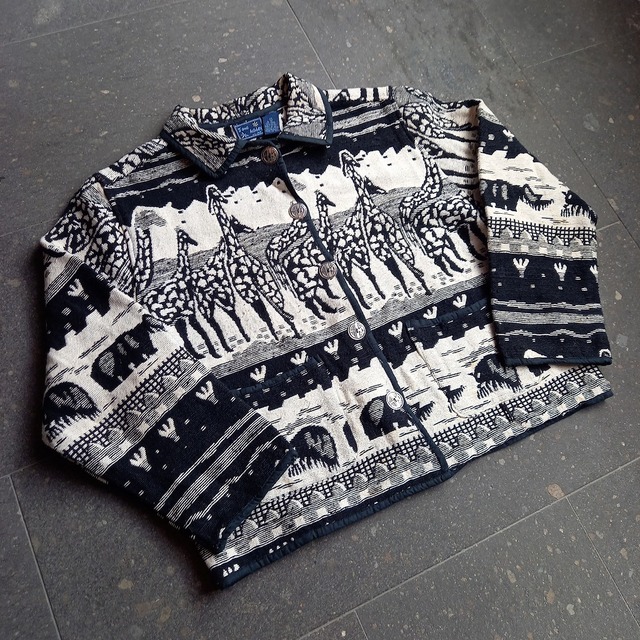 動物柄 ゴブラン織りジャケット used [104036]