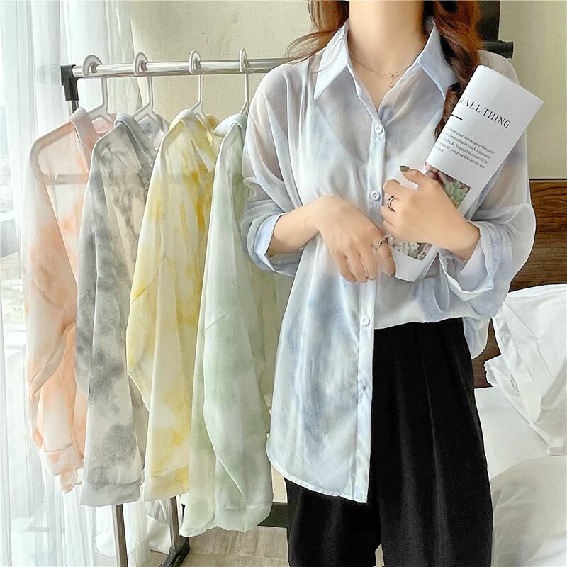 シフォンシャツ サマージャケット ルーズトップス 夏物 1号婦人76863634683