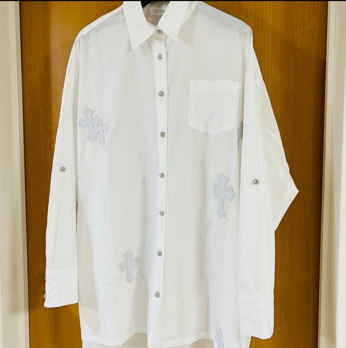 CHROME HEARTS クロムハーツ マハルキタ S ホワイト シャツ | chromehearts