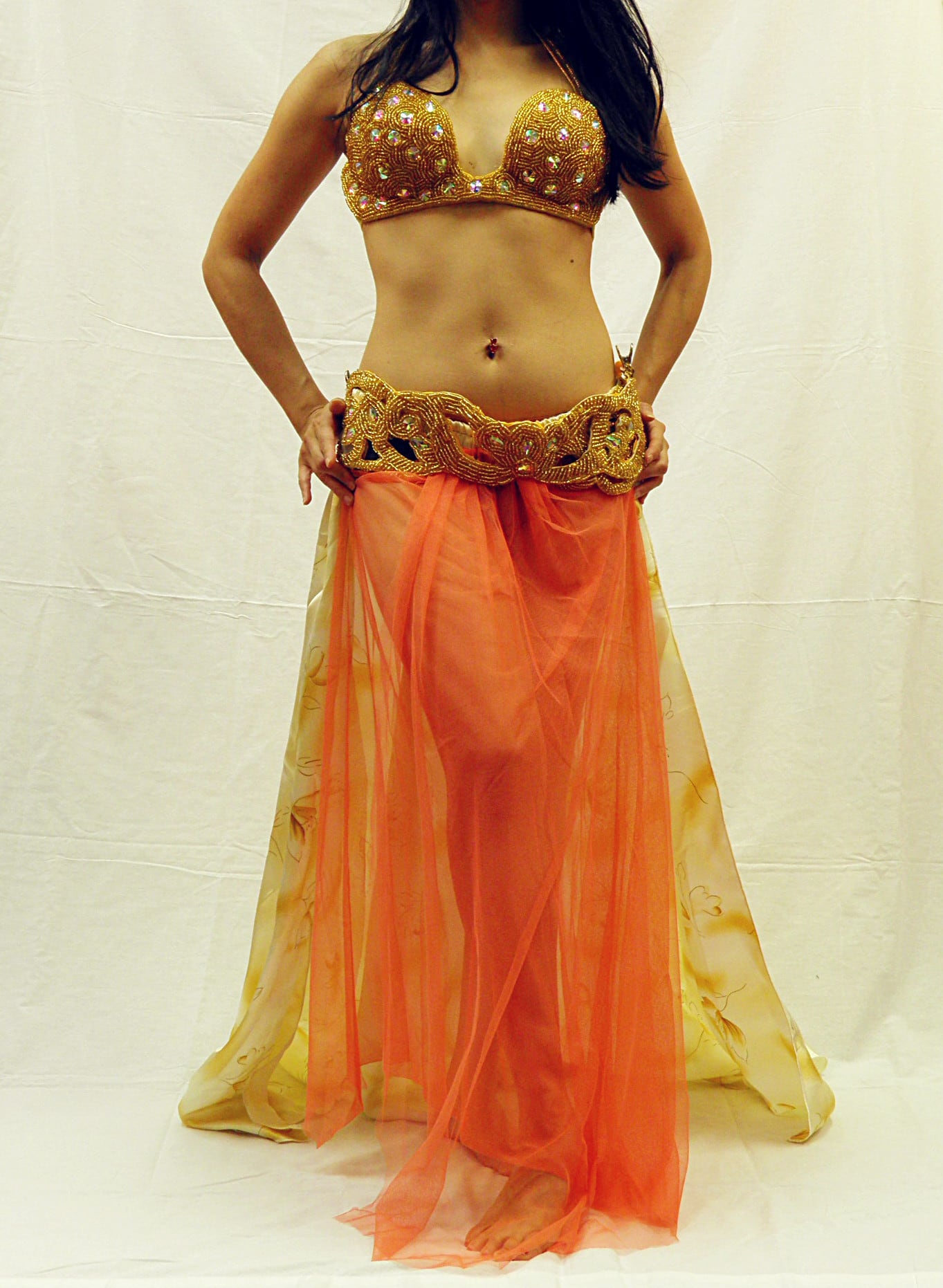 ベリーダンス衣装 ターキッシュスタイル　ゴールド　ブラベルト、スカート、飾り付 | shamirajapan powered by BASE