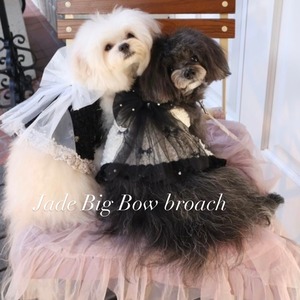 即納販売　Jade Big Bow broach　シースルーリボンブローチ（単品購入）　韓国犬服ブランドccpm