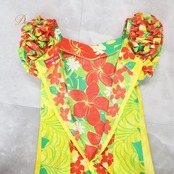 フラダンス 衣装 ワンピース ドレス イエロー系 マーメイドライン エムエムジェイ 日本製 プルメリア柄 ティアレ柄 MermaidLine MMJ ハワイアンプリント 花柄 植物柄 アロハ フラ ダンス レッスン 練習 フラ ダンス 華やか 鮮やか フリル かわいい おしゃれ レッド系 グリーン系 ホワイト系 黄 赤 緑 黄緑 白 花柄ワンピース フラダンスドレス ハワイアンファッション ワンピースドレス 花モチーフ 大人かわいい