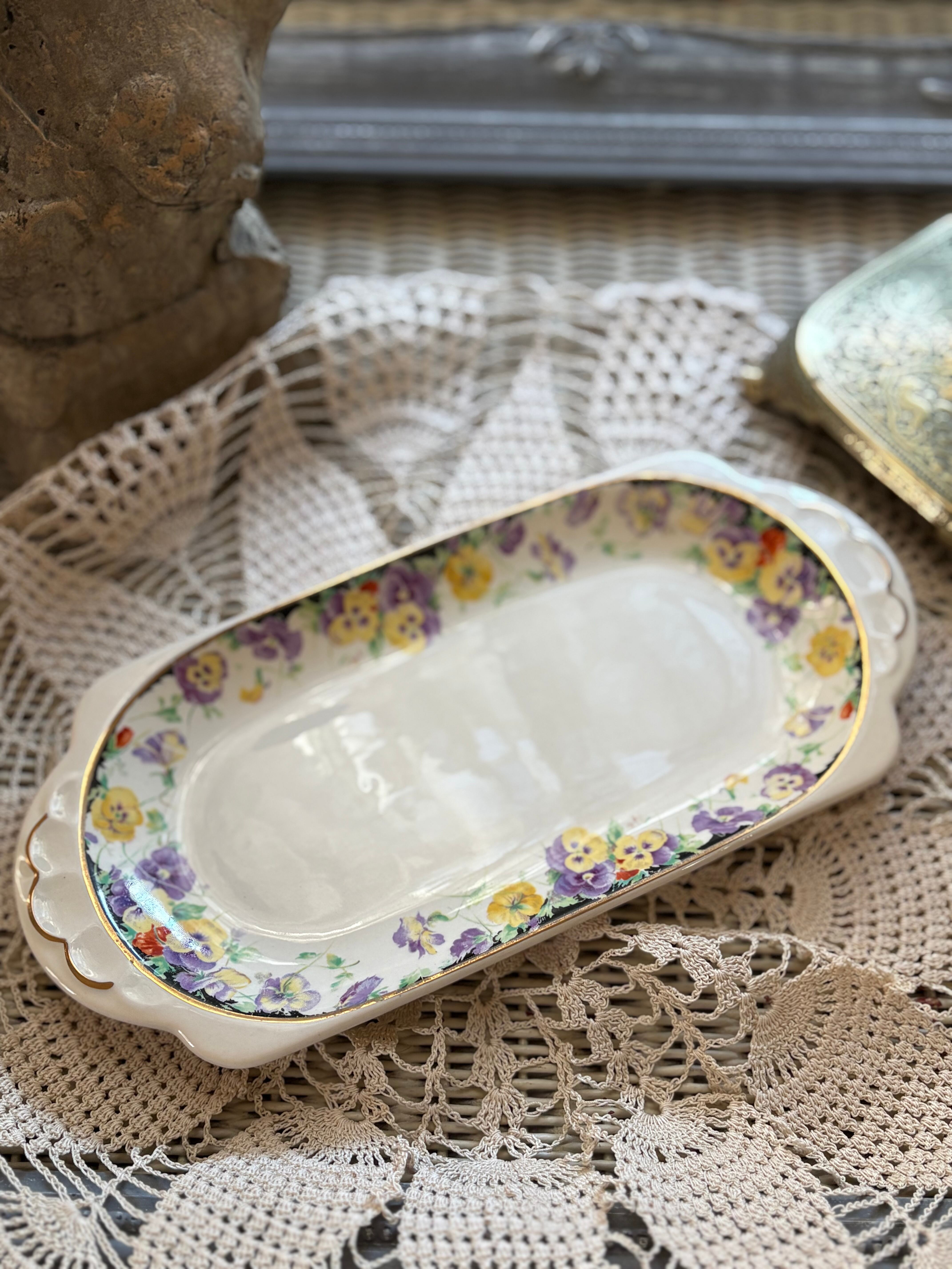 英国アンティーク Royal Doulton ワイルド・パンジー プレート Wild Pansy ロイヤルドルトン アール・デコ