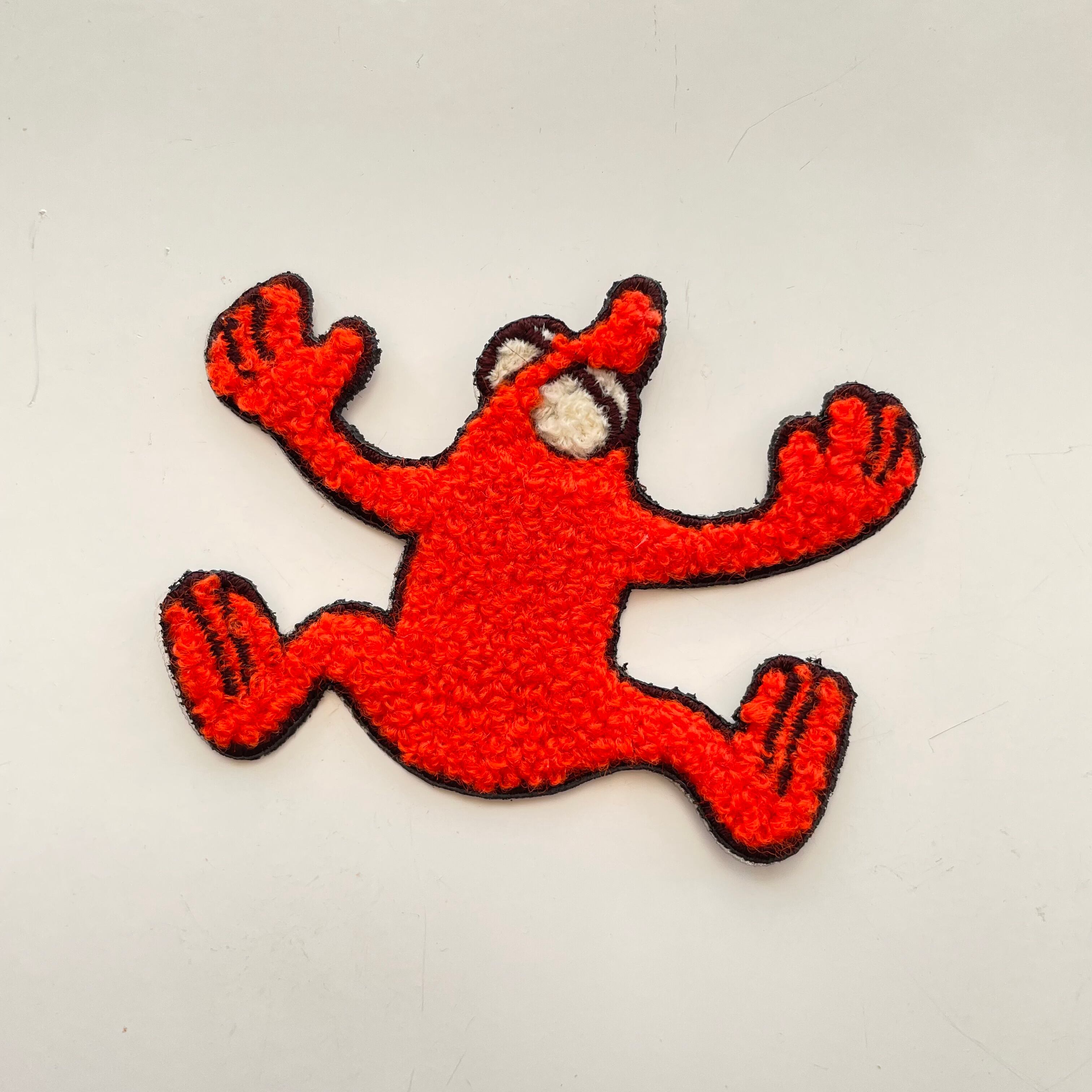 もこもこAGEサガラ刺繍ワッペン / カエル oz / Fluffy AGE Frog