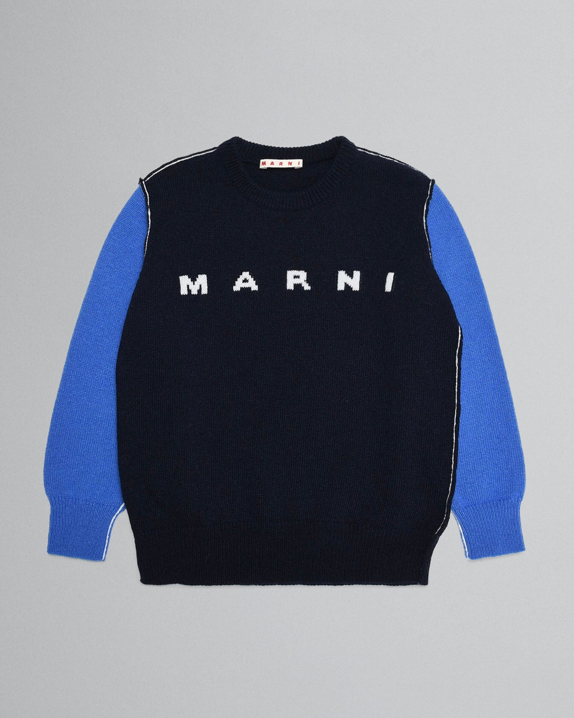 MARNI kids】MARNI インターシャ ブラック ニットセーター | idealclasse