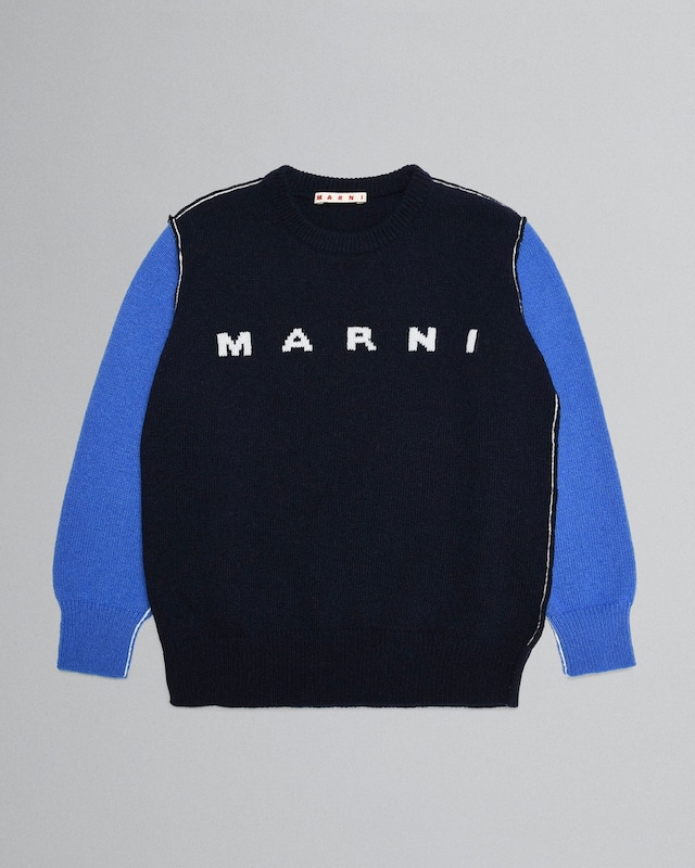 【MARNI kids】MARNI インターシャ ブラック ニットセーター