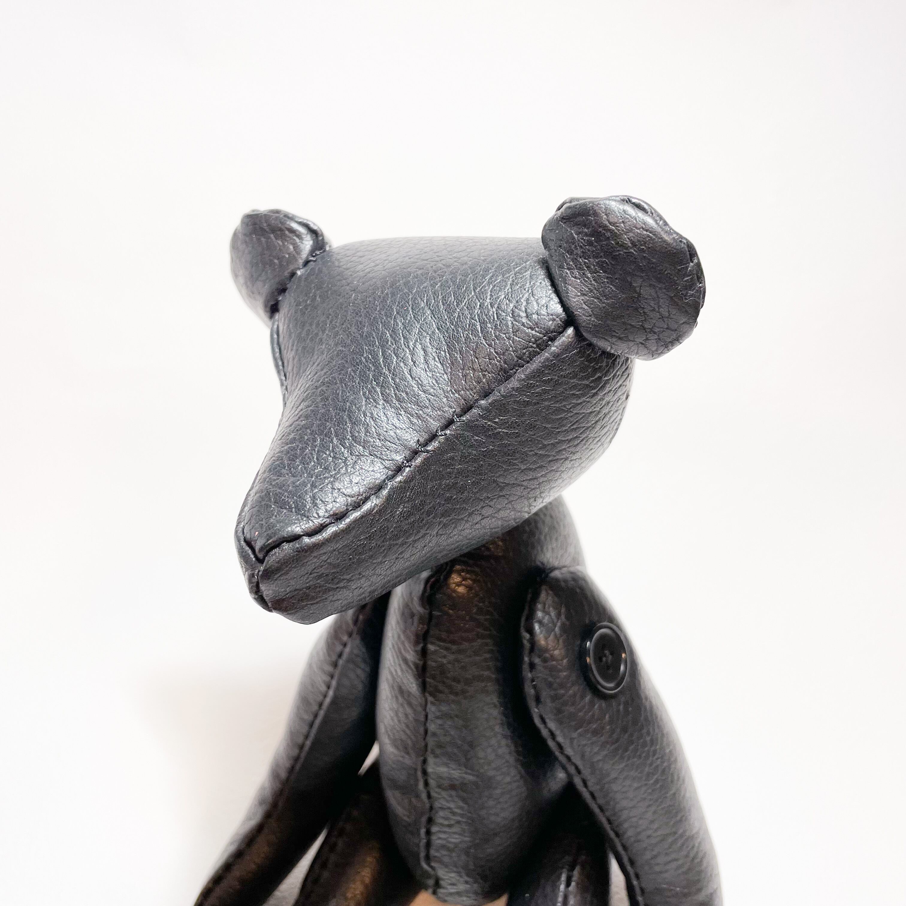 日本製 アンティーク 本革(牛革)ベアー ぬいぐるみ テディベア／革製 クマのぬいぐるみ【1点物】 ぬいぐるみ