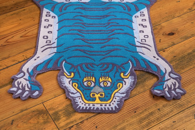 Tibetan Tiger Rug 《Sサイズ•ウール・オリジナル3・ミスティックターコイズ679》チベタンタイガーラグ