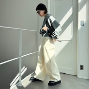 オーバーショートポロknit/グレー