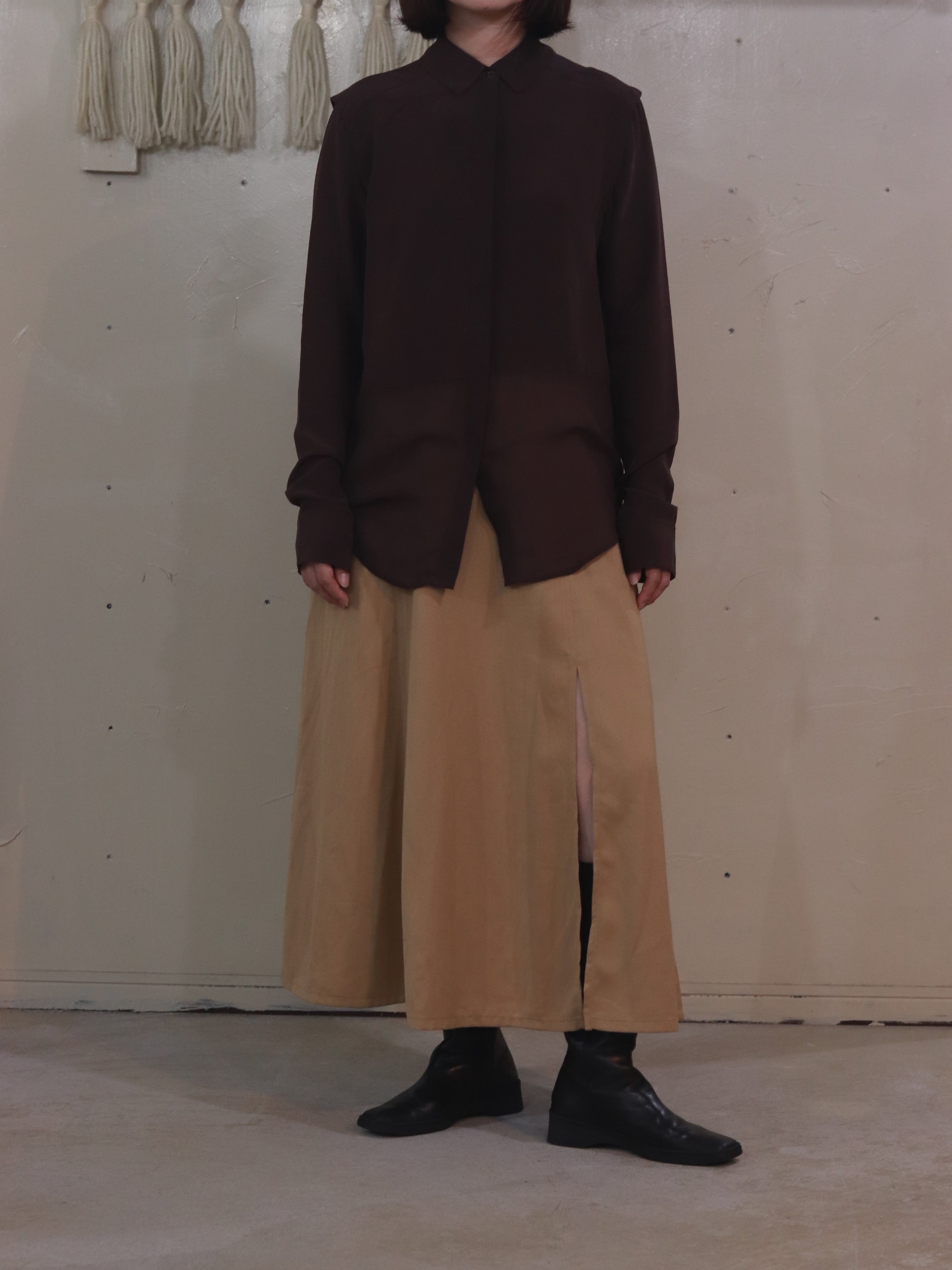 CHOCOLATE SILK BLOUSE