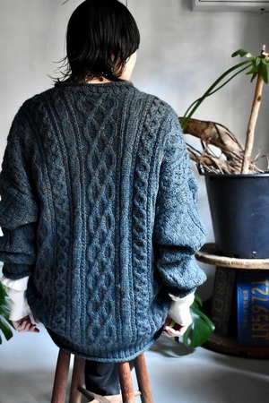 80‘s “fisherman knit sweater“ color green made in  Ireland