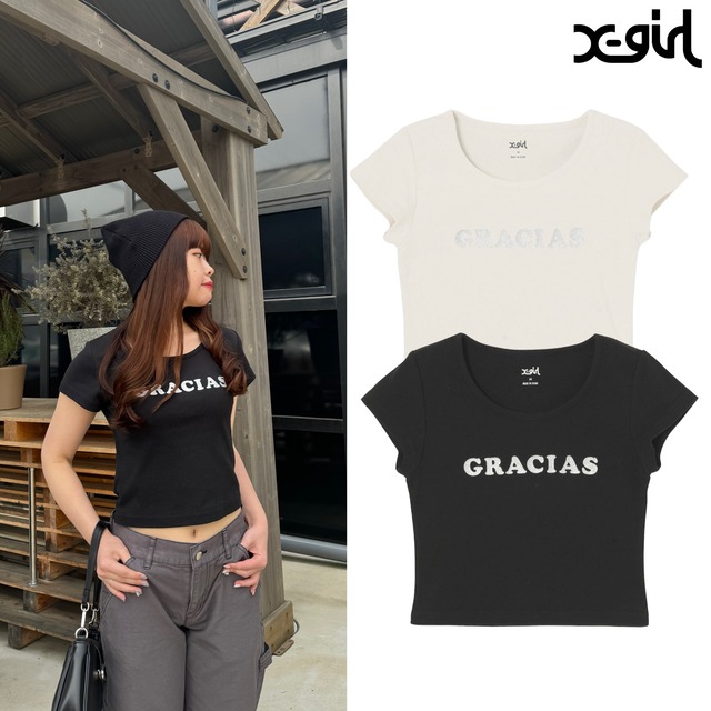 【X-girl】GRACIAS S/S BABY TEE 【エックスガール】