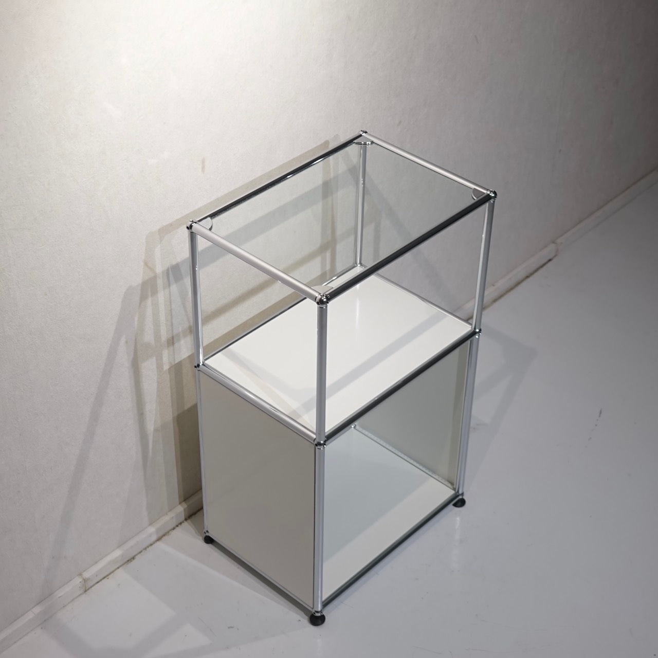 USM Haller ハラー キャビネット サイドボード 1列2段 ユニットラック シェルフ 棚 収納 ホワイト 白 モダン ミニマル ホテルライク