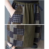 パッチワーク ロング ワイドパンツ 00180