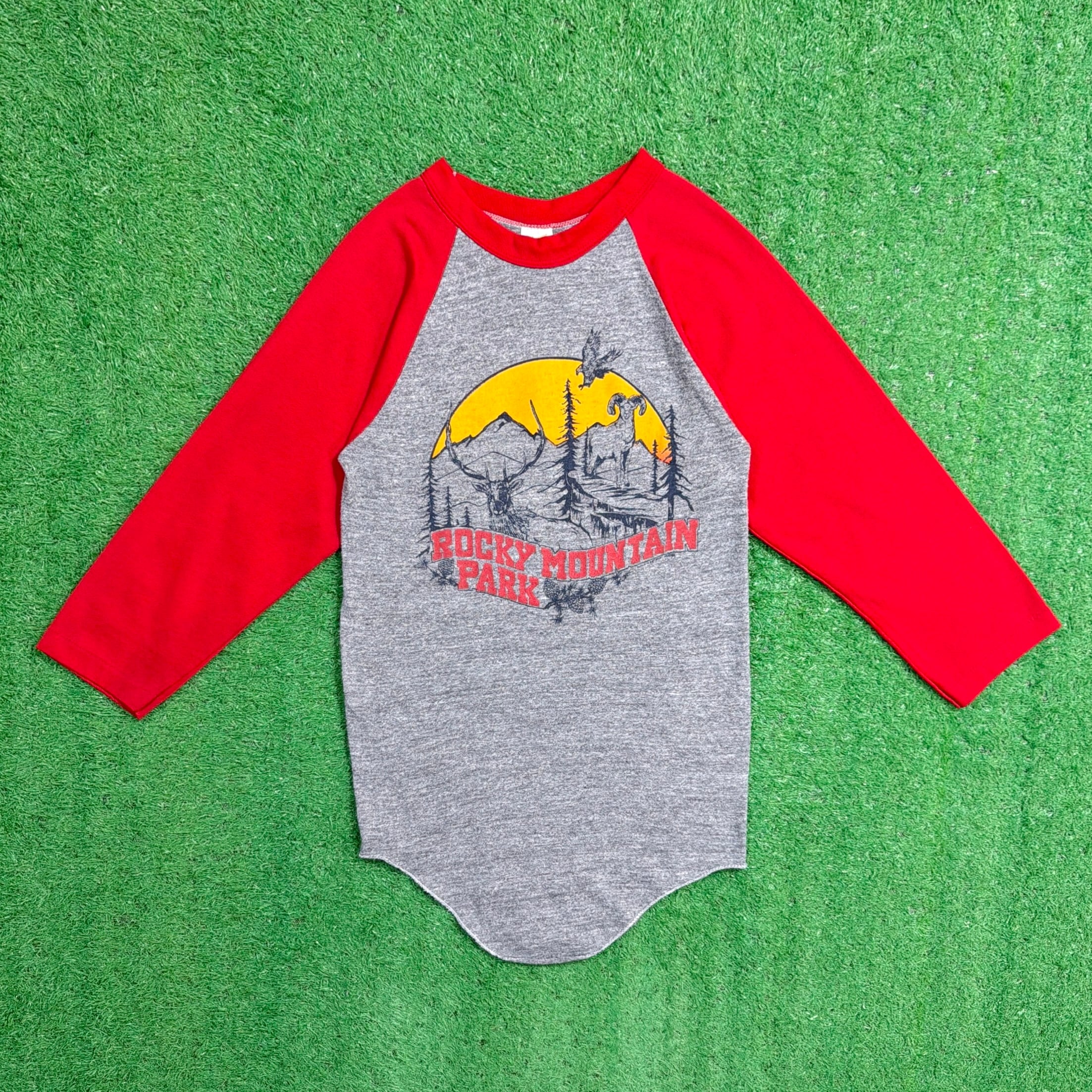 Men's】 70s ROCKY MOUNTAIN PARK グラフィック ラグラン Tシャツ