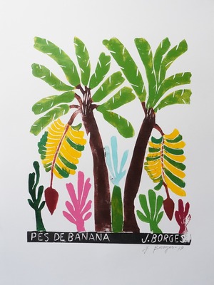 J.BORGES ジョタ・ボルジェス 木版画 L【PES DE BANANA】