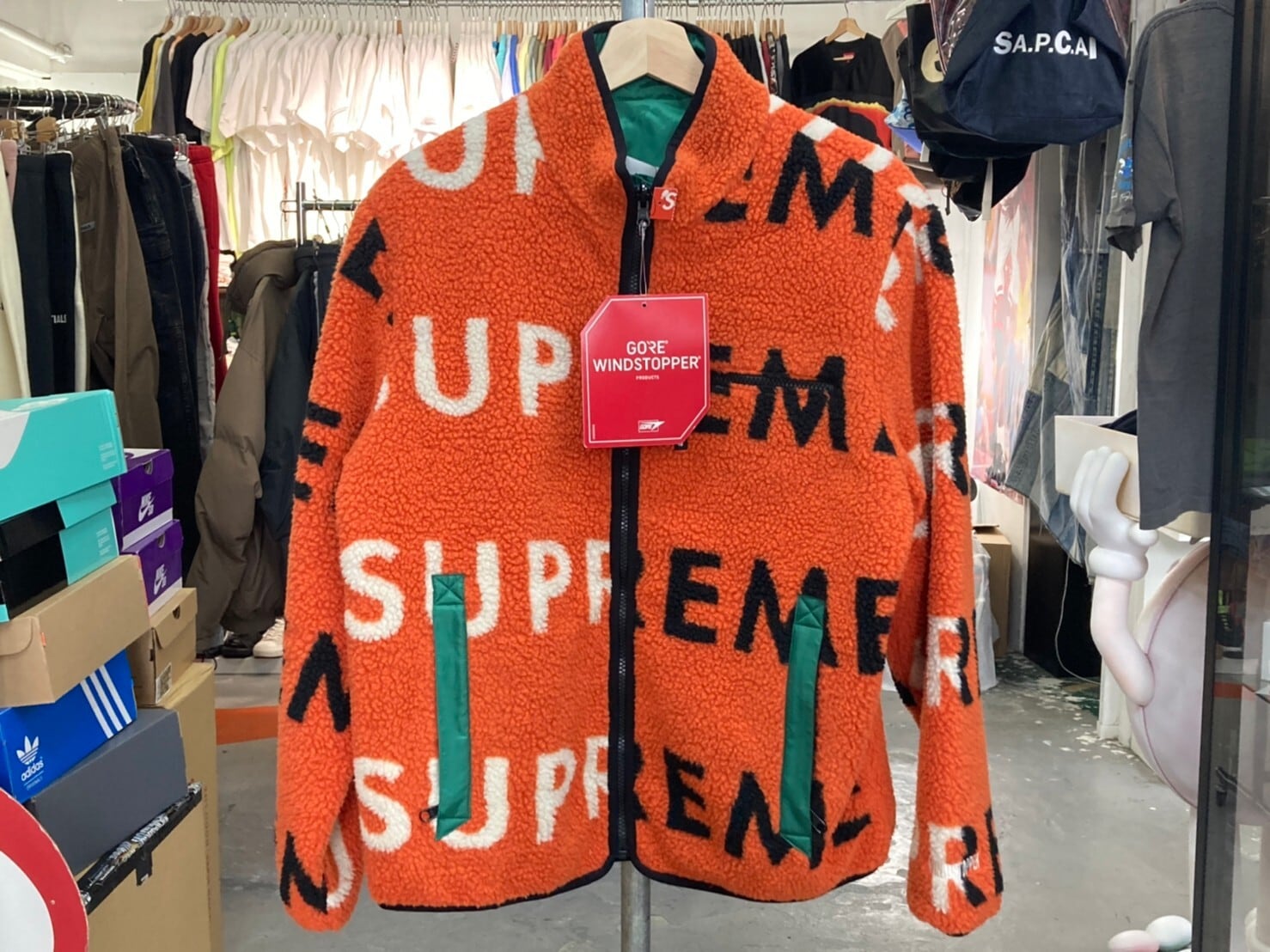 Supreme REVERSIBLE LOGO FLEECE JACKET ORANGE MEDIUM JK0441 | BRAND  