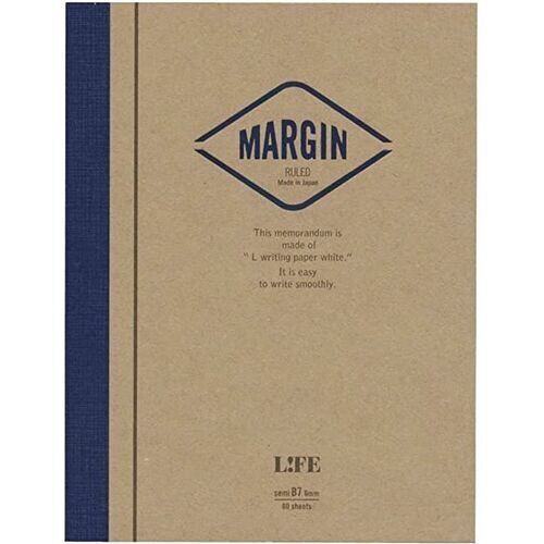 マージン ノート B7 / LIFE ネイビー マージン軸入り ミニノート 日本製