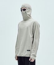 CALORA FLEECE HOODED PULLOVER_BEIGE