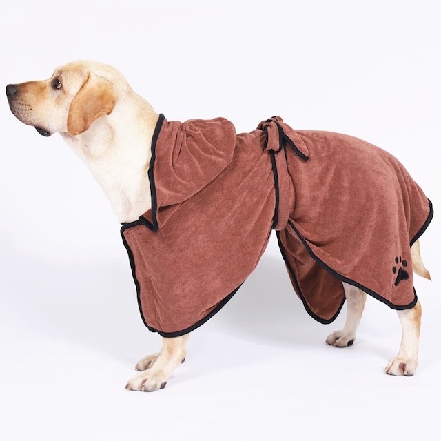 【犬用品】サイズS・M　ペット用バスローブ　マイクロファイバータオル　お風呂