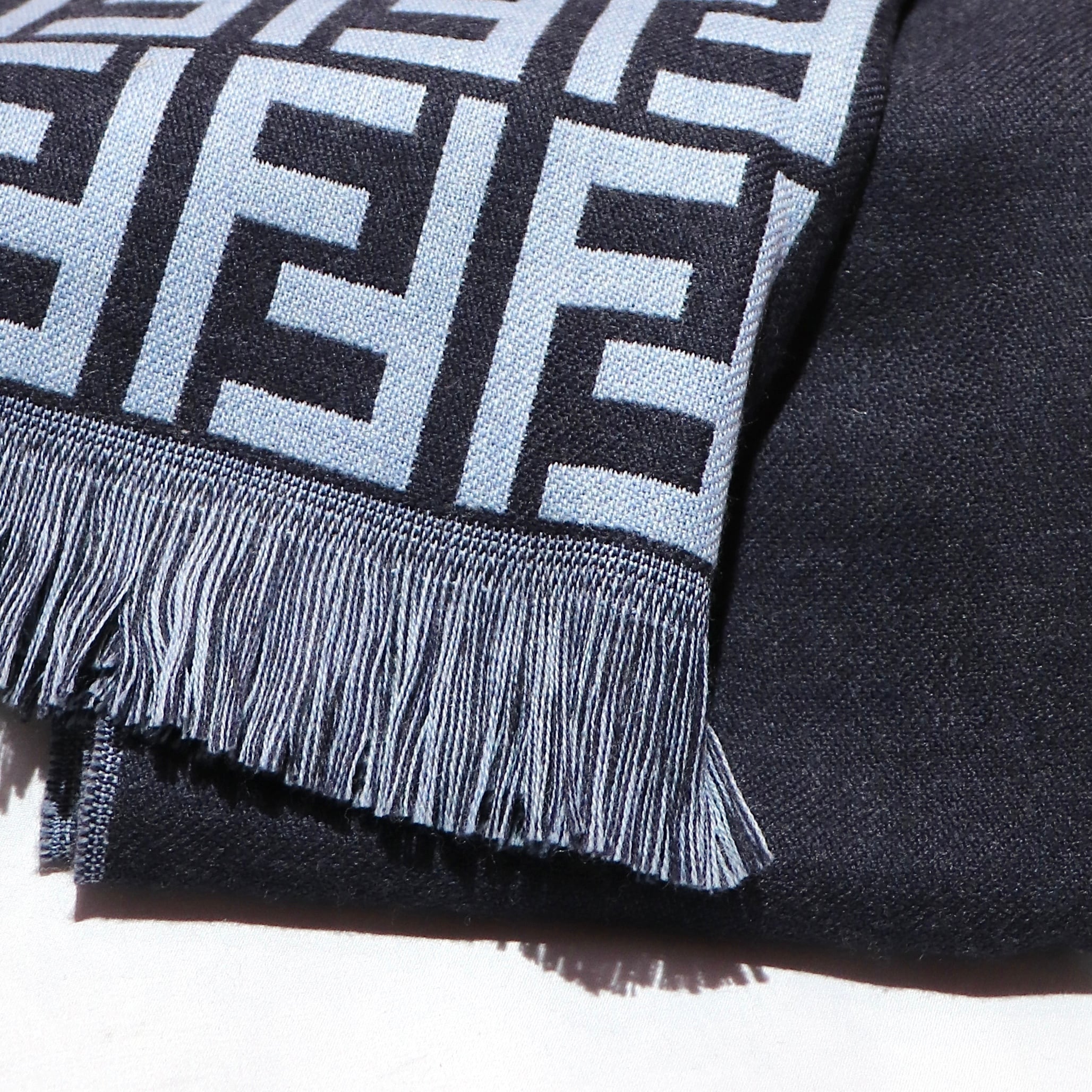 FENDI FFロゴ マフラー ウール ブルー ネイビー フェンディ