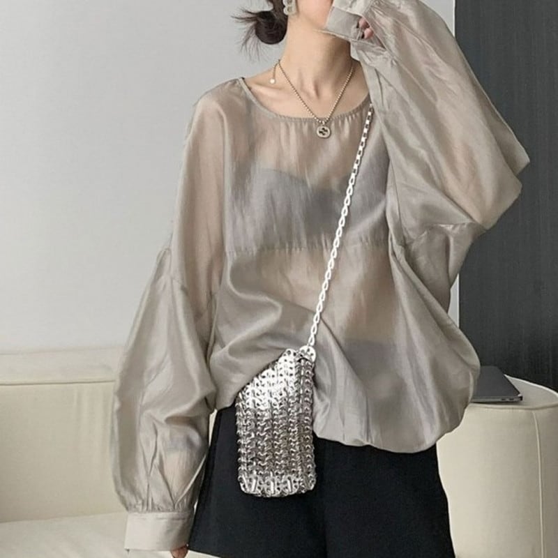 sheer pullover blouse 10785