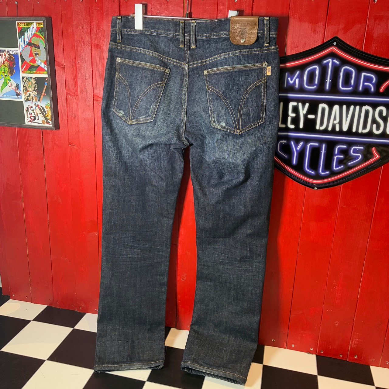 00s イタリア製 D&G DOLCE&GABBANA Y2Kダメージデニムパンツ　濃紺　ドルガバ　W34