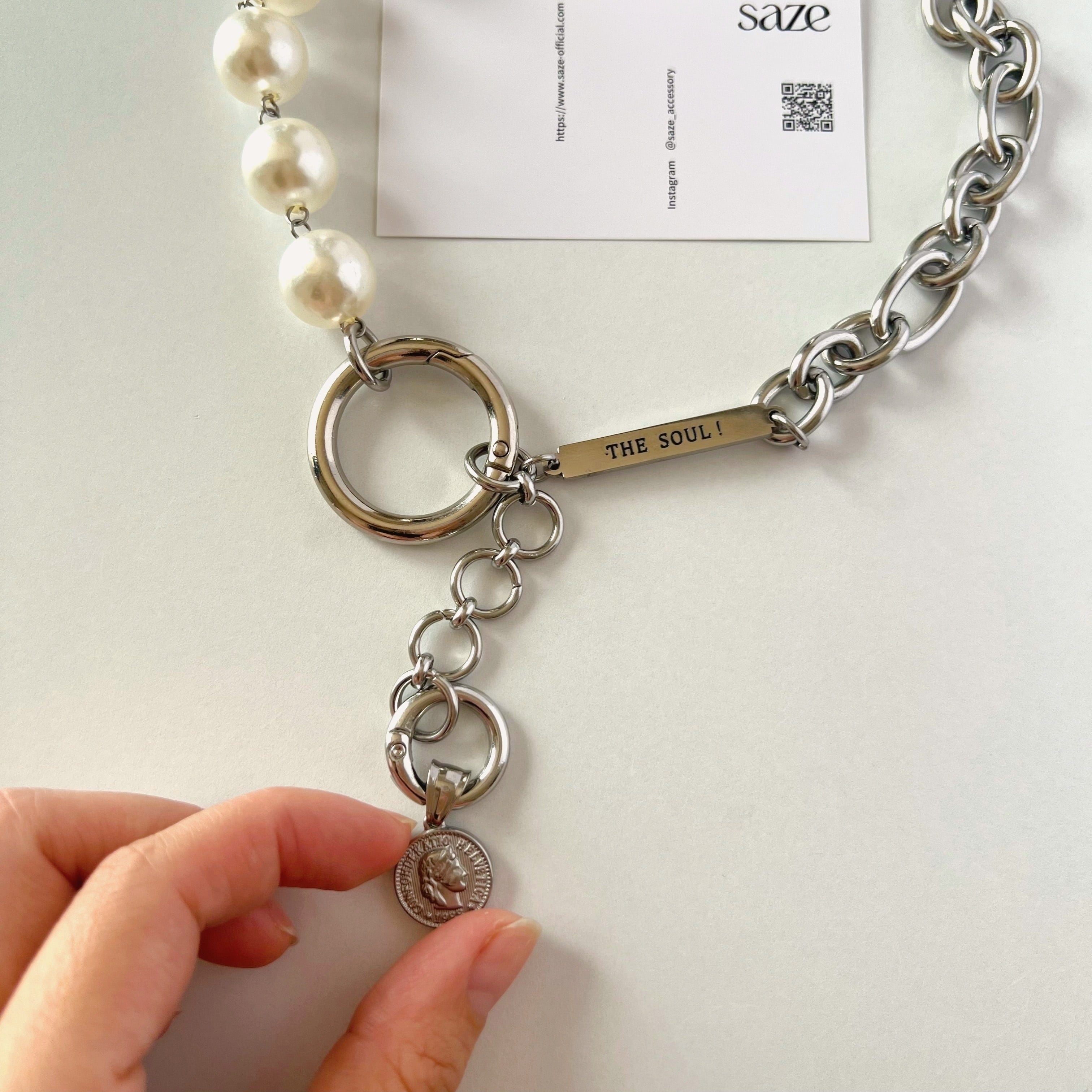 pearl ring necklace | saze