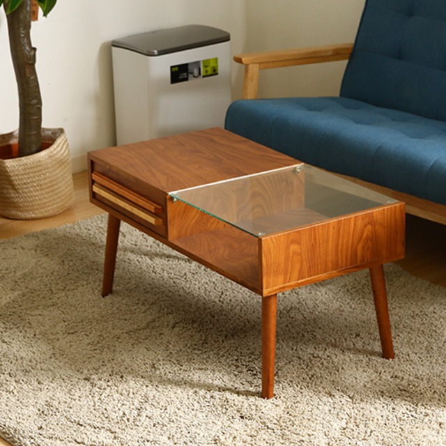 リビングテーブル オスロ ミディアムブラウン116kg規格材質 - ローテーブル