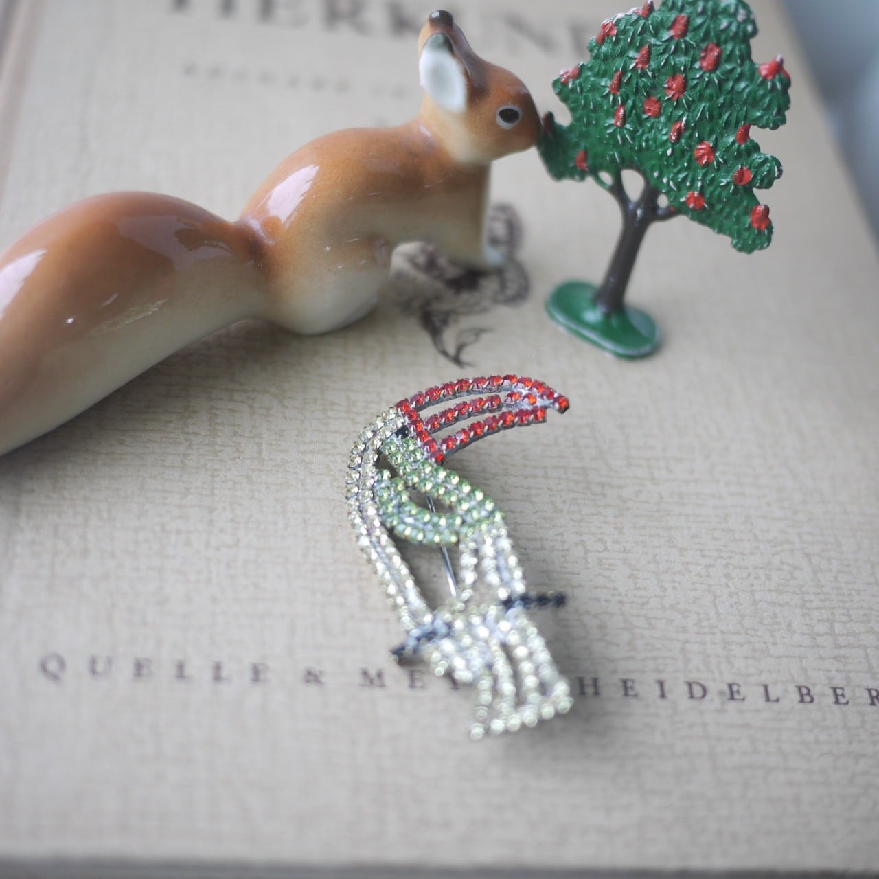 オウムのブローチ ヴィンテージ チェコ