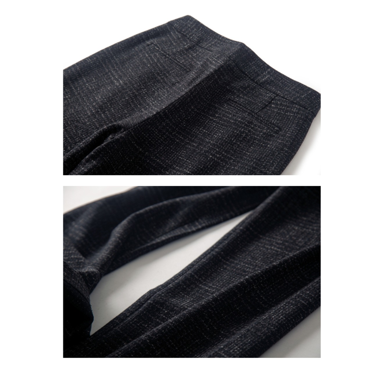 レトロチェック ウール混ワイドレッグパンツ W01372